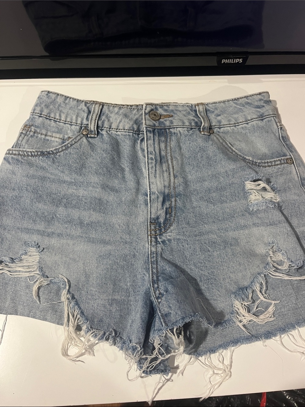 Rewash Light Blue Distressed Denim Cutoff Shorts